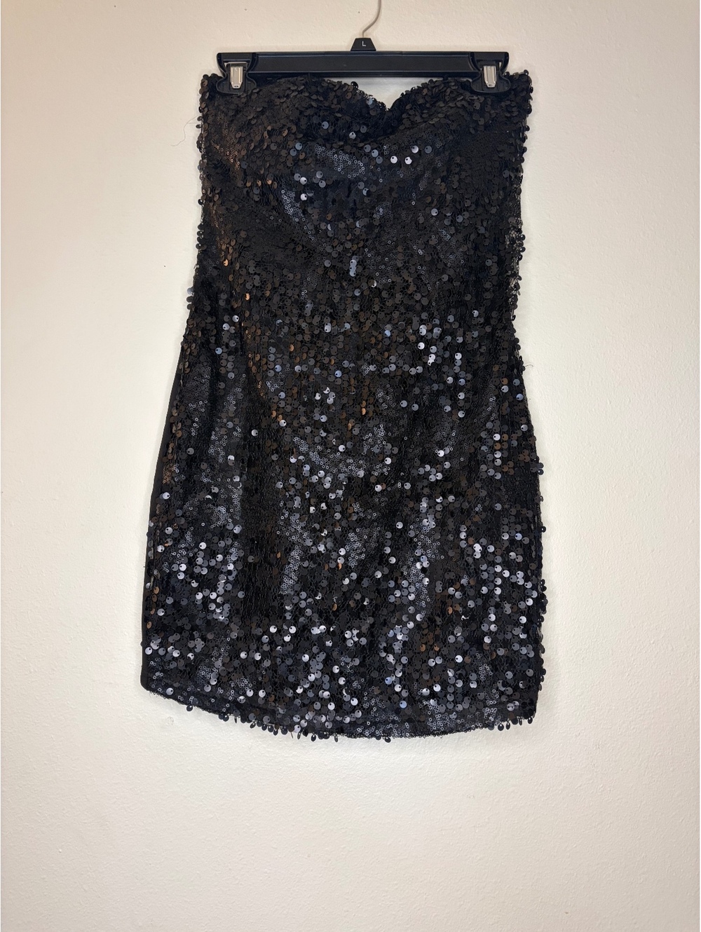 Off Fifth Black Sequin Strapless Mini Dress